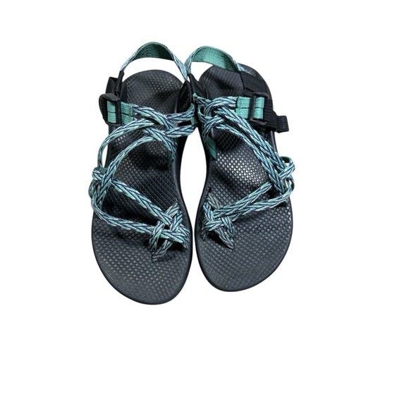 Chaco ZX2 Womens Strappy Hiking Sandals Blue and Green‎ Women's Size 9 - Picture 1 of 7